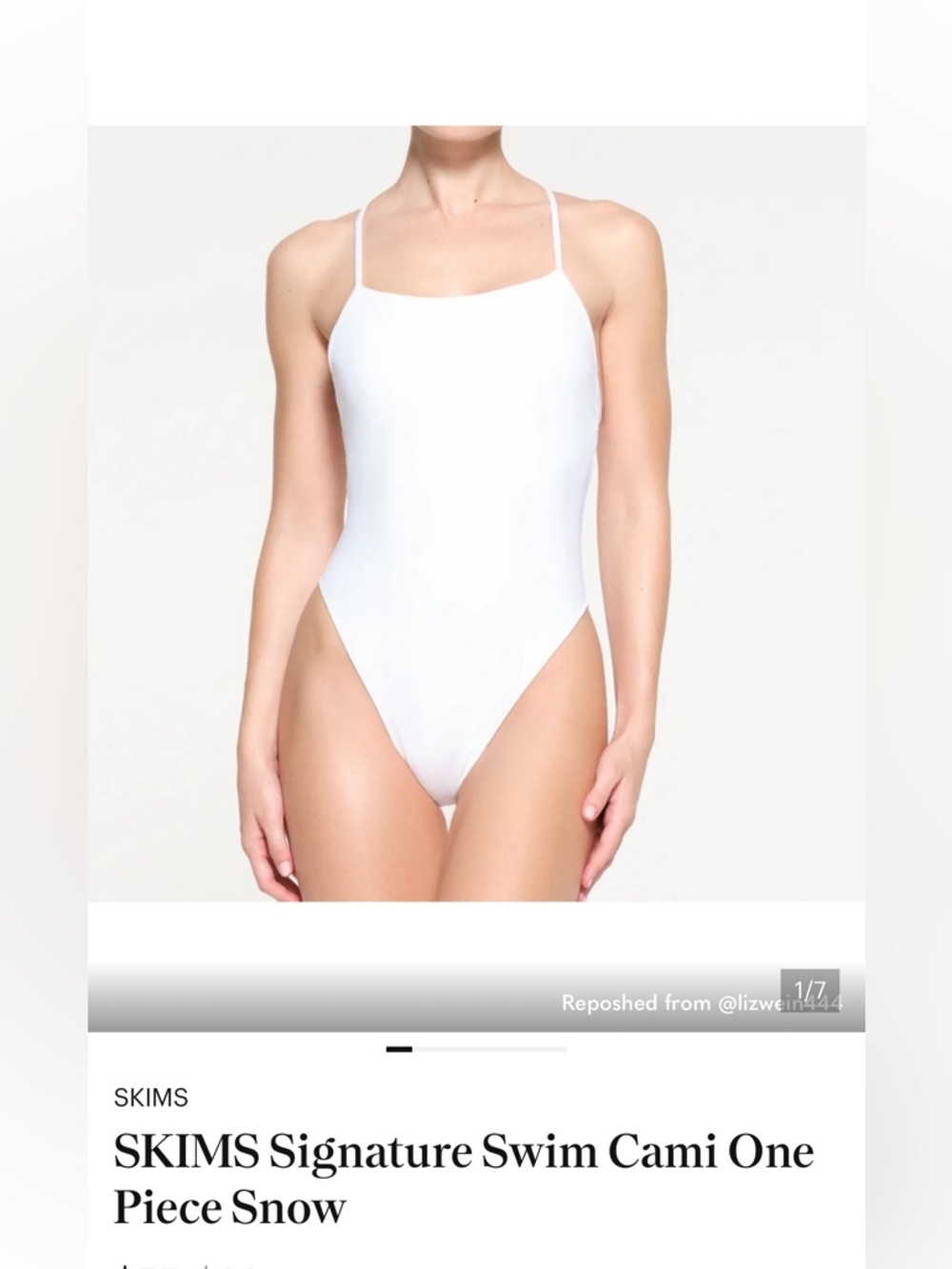 NWTSkims swim one piece snow large